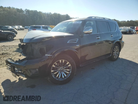 2019 Nissan Armada Platinum with VIN JN8AY2NF1K9351184, listed as a Copart auction lot 49127185 with 120,076 mi miles and Salvage Title. Bid and sale history available at carsss.com. Image 1.