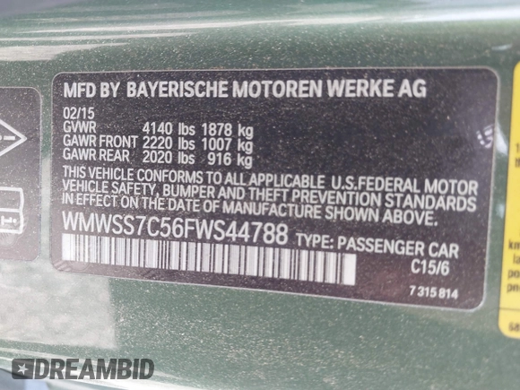 2015 MINI Paceman S z VIN WMWSS7C56FWS44788, wystawiony jako IAAI lot #41835683 z przebiegiem 101 432 mil mil oraz . Historia ofert i sprzedaży dostępna na DreamBid. Obrazek 9.
