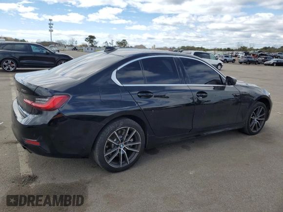 2019 BMW 3 Series 330i xDrive with VIN WBA5R7C52KFH31007, listed as a Copart auction lot 53333285 with 0 mi miles and Salvage Title. Bid and sale history available at carsss.com. Image 3.