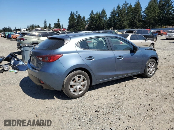 2014 Mazda 3 i Sport with VIN JM1BM1K74E1208588, listed as a Copart auction lot 53401005 with 48,636 mi miles and Salvage Title. Bid and sale history available at carsss.com. Image 3.