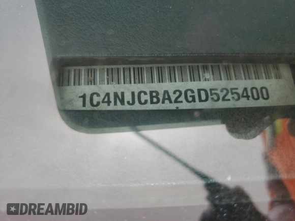 2016 Jeep Compass Sport with VIN 1C4NJCBA2GD525400, listed as a Copart auction lot 51440685 with 163,830 mi miles and Salvage title. Bid and sale history available at DreamBid. Image 15.