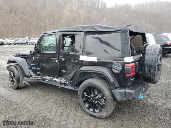 2024 Jeep Wrangler 4xe Sahara with VIN 1C4RJXP60RW257385, listed as a Copart auction lot 52192275 with 20,899 mi miles and Salvage Title. Bid and sale history available at carsss.com. Image 2.