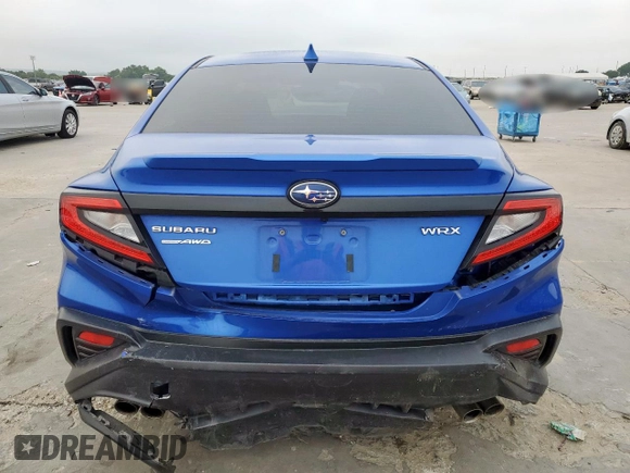 2023 Subaru WRX Premium with VIN JF1VBAH62P8807393, listed as a Copart auction lot 58950245 with 20,639 mi miles and Salvage title. Bid and sale history available at DreamBid. Image 6.