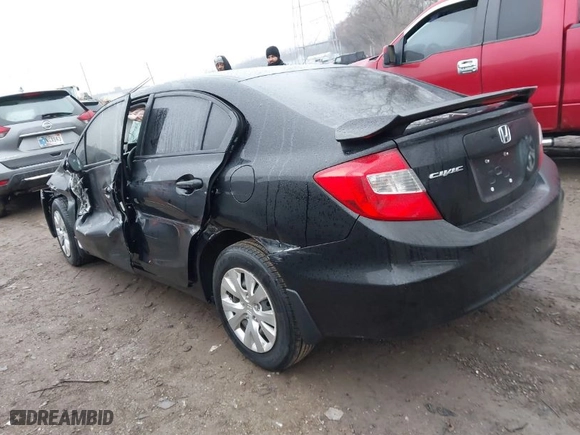 2012 Honda Civic Sdn LX with VIN 19XFB2F51CE070864, listed as a IAAI auction lot 41575487 with 184,281 mi miles. Bid and sale history available at carsss.com. Image 3.