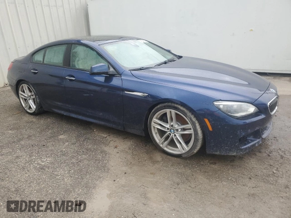 2015 BMW 6 Series 640i with VIN WBA6A0C59FGB53667, listed as a Copart auction lot 74034834 with Not Provided miles and Salvage Title. Bid and sale history available at DreamBid. Image 4.