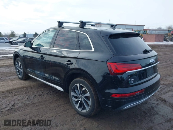 2021 Audi Q5 Premium Plus with VIN WA1BAAFY5M2013887, listed as a IAAI auction lot 41569563 with 79,663 mi miles and . Bid and sale history available at DreamBid. Image 3.