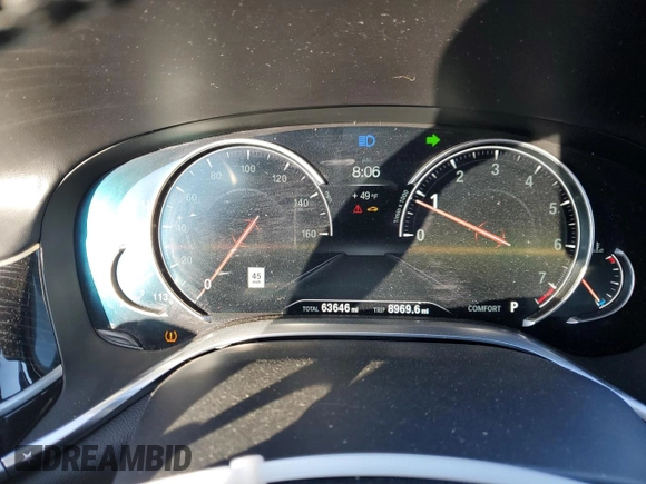 2017 BMW 7 Series 740i with VIN WBA7E2C32HG740988, listed as a Copart auction lot 49613465 with 63,646 mi miles and Salvage Title. Bid and sale history available at carsss.com. Image 9.