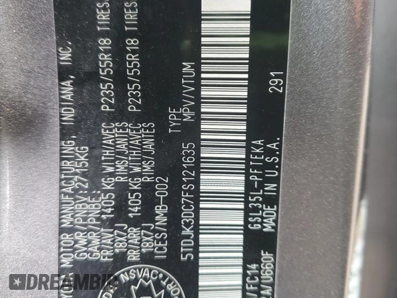 2015 Toyota Sienna LE with VIN 5TDJK3DC7FS121635, listed as a Copart auction lot 55999945 with 139,642 mi miles and Salvage title. Bid and sale history available at DreamBid. Image 14.