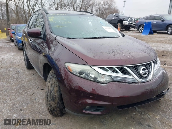 2013 Nissan Murano SV with VIN JN8AZ1MW5DW313664, listed as a IAAI auction lot 41570191 with 125,497 mi miles and . Bid and sale history available at carsss.com. Image 1.