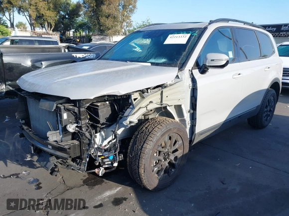 2025 Kia Telluride SX-Prestige X-Line with VIN 5XYP5DGCXSG579857, listed as a IAAI auction lot 42213332 with 4,738 mi miles and . Bid and sale history available at DreamBid. Image 2.