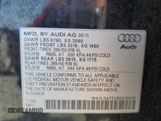 2011 Audi Q7 Premium Plus z VIN WA1LGAFE2BD010035, wystawiony jako Copart lot #52899425 z przebiegiem 148 268 mil mil oraz Tytuł czysty. Historia ofert i sprzedaży dostępna na DreamBid. Obrazek 13.