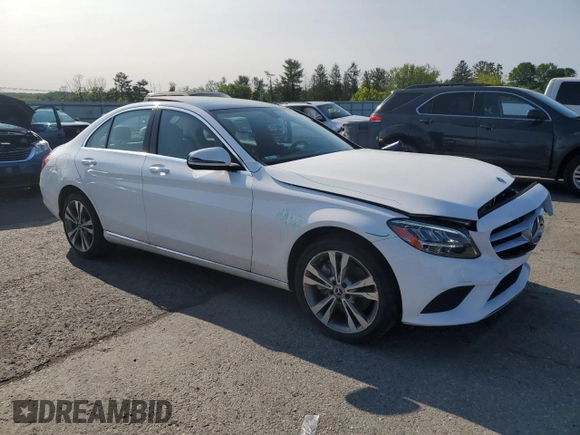 2021 Mercedes-Benz C 300 with VIN W1KWF8EB4MR637322, listed as a Copart auction lot 59097045 with 55,393 mi miles and Salvage title. Bid and sale history available at DreamBid. Image 4.