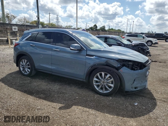 2022 Infiniti QX50 LUXE with VIN 3PCAJ5BA3NF117553, listed as a Copart auction lot 45706895 with 51,329 mi miles and Non Repairable. Bid and sale history available at carsss.com. Image 4.