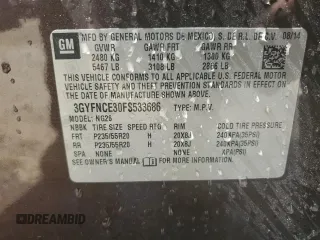 2015 Cadillac SRX Performance Collection z VIN 3GYFNCE30FS533686, wystawiony jako Copart lot #49820745 z przebiegiem 134 363 mil mil oraz Szkoda całkowita • Salvage title. Historia ofert i sprzedaży dostępna na DreamBid. Obrazek 14.