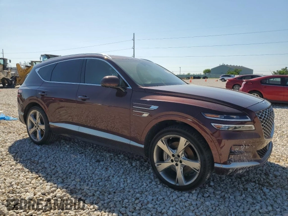 2021 Genesis GV80 with VIN KMUHCESC7MU044023, listed as a Copart auction lot 51942605 with 58,038 mi miles and Salvage title. Bid and sale history available at DreamBid. Image 4.