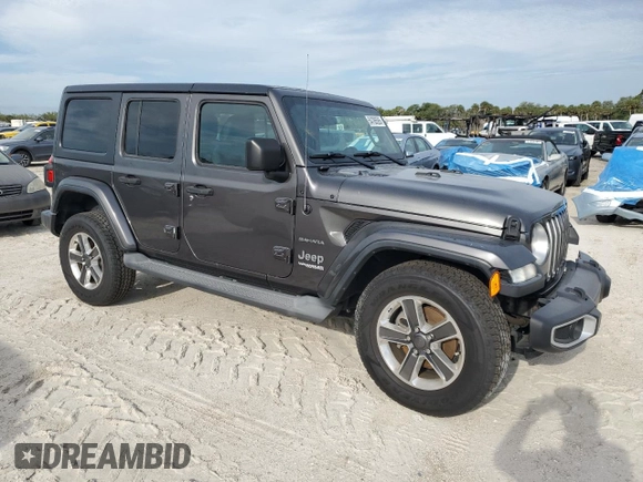 2018 Jeep Wrangler Unlimited Sahara z VIN 1C4HJXEG6JW174944, wystawiony jako Copart lot #54786595 z przebiegiem 81 782 mil mil oraz Szkoda całkowita • Salvage title. Historia ofert i sprzedaży dostępna na DreamBid. Obrazek 4.