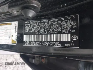 2010 Toyota Prius II with VIN JTDKN3DU8A0146446, listed as a IAAI auction lot 41909654 with 111,005 mi miles. Bid and sale history available at carsss.com. Image 9.
