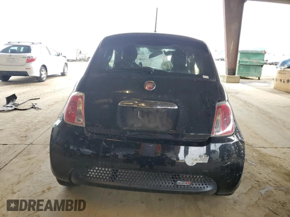 2015 FIAT 500e with VIN 3C3CFFGE9FT672669, listed as a Copart auction lot 52047345 with Not provided miles and Salvage title. Bid and sale history available at DreamBid. Image 6.