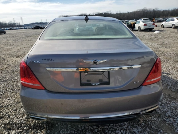 2018 Genesis G90 5.0L Ultimate with VIN KMHG54JH9JU037162, listed as a Copart auction lot 46157295 with 81,409 mi miles and Salvage Title. Bid and sale history available at carsss.com. Image 6.