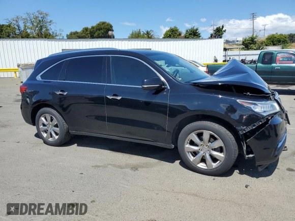 2014 Acura MDX Advance with VIN 5FRYD4H83EB032053, listed as a Copart auction lot 56803255 with Not provided miles and Salvage title. Bid and sale history available at DreamBid. Image 4.