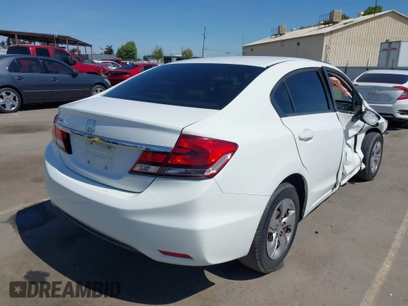 2015 Honda Civic Sedan LX with VIN 19XFB2F54FE250926, listed as a IAAI auction lot 41993601 with 119,881 mi miles. Bid and sale history available at carsss.com. Image 4.