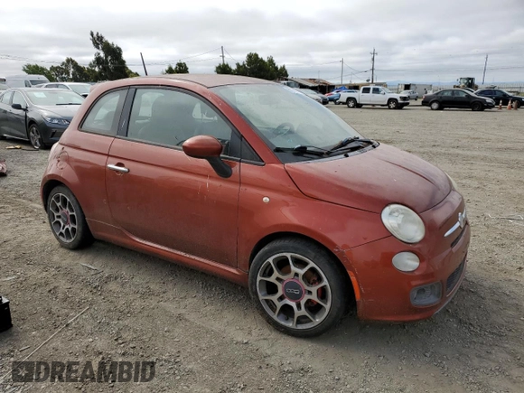 2012 FIAT 500 Sport with VIN 3C3CFFBR6CT102988, listed as a Copart auction lot 60181465 with 132,512 mi miles and Clean title. Bid and sale history available at DreamBid. Image 4.