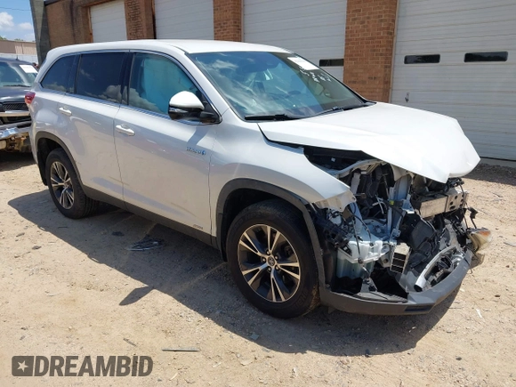 2019 Toyota Highlander Hybrid LE with VIN 5TDBGRFH6KS070611, listed as a IAAI auction lot 42301946 with 78,323 mi miles and . Bid and sale history available at DreamBid. Image 1.