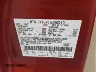 2012 Ford Escape Limited with VIN 1FMCU0EG5CKA87986, listed as a Copart auction lot 42398025 with 119,590 mi miles and Salvage Title. Bid and sale history available at DreamBid. Image 14.
