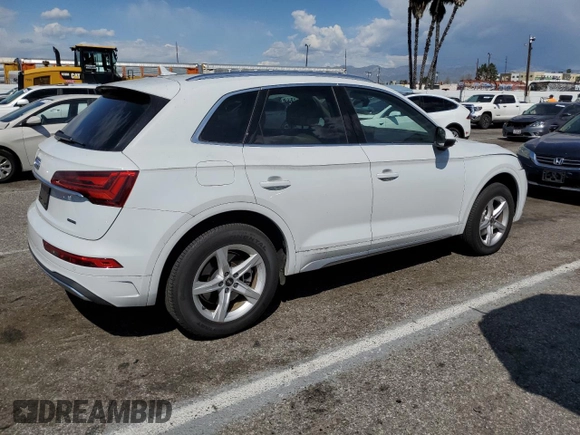 2022 Audi Q5 Premium with VIN WA1ABAFY1N2124432, listed as a Copart auction lot 46852544 with 11,442 mi miles and Salvage title. Bid and sale history available at DreamBid. Image 3.