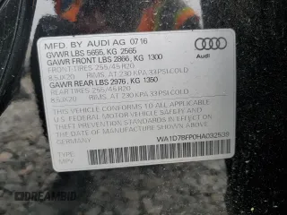 2017 Audi Q5 with VIN WA1D7BFP0HA032539, listed as a Copart auction lot 45712764 with 99,623 mi miles and . Bid and sale history available at DreamBid. Image 15.