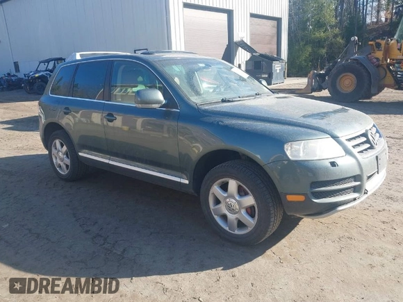 2005 Volkswagen Touareg 4.2L V8 with VIN WVGZM77L25D079655, listed as a IAAI auction lot 42033696 with 187,389 mi miles and . Bid and sale history available at DreamBid. Image 1.
