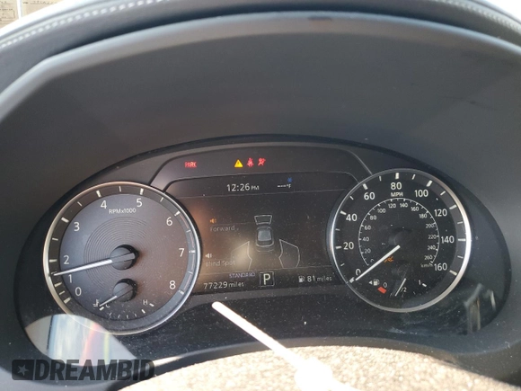 2019 Infiniti QX50 LUXE with VIN 3PCAJ5M33KF130569, listed as a Copart auction lot 73271632 with 77,229 mi miles. Bid and sale history available at carsss.com. Image 9.