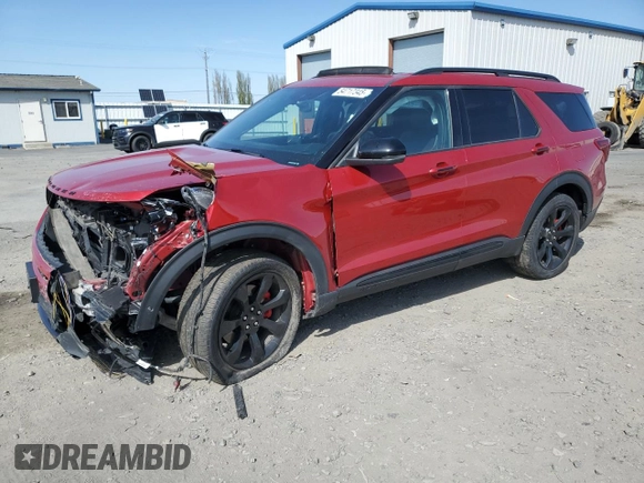 2022 Ford Explorer ST with VIN 1FM5K8GC3NGB02451, listed as a Copart auction lot 54717345 with 48,599 mi miles and Salvage Title. Bid and sale history available at carsss.com. Image 1.