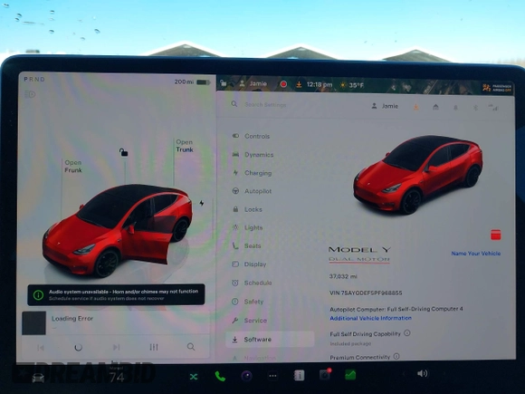 2023 Tesla Model Y Performance with VIN 7SAYGDEF5PF968855, listed as a IAAI auction lot 41499334 with 37,032 mi miles and . Bid and sale history available at DreamBid. Image 7.