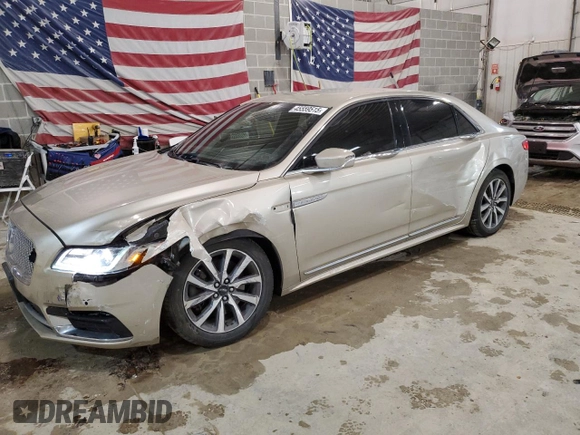 2017 Lincoln Continental Premiere with VIN 1LN6L9VK6H5624492, listed as a Copart auction lot 45559515 with 74,798 mi miles and Salvage Title. Bid and sale history available at carsss.com. Image 1.