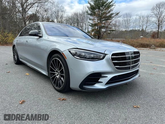 2021 Mercedes-Benz S 580 z VIN W1K6G7GB8MA039284, wystawiony jako Copart lot #51819575 z przebiegiem 77 726 mil mil oraz Czysty tytuł • Clean title. Historia ofert i sprzedaży dostępna na DreamBid. Obrazek 2.