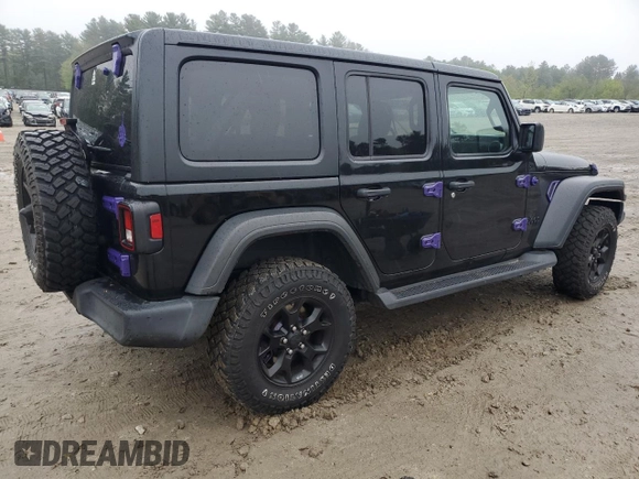2020 Jeep Wrangler Unlimited Sport S with VIN 1C4HJXDG7LW170227, listed as a Copart auction lot 54739265 with 54,016 mi miles and Salvage title. Bid and sale history available at DreamBid. Image 3.
