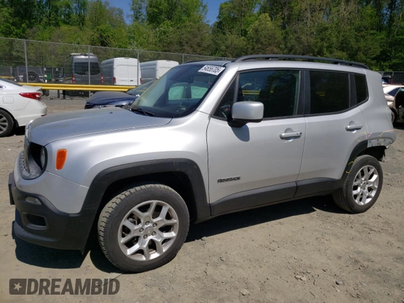 2017 Jeep Renegade Latitude z VIN ZACCJBBB3HPF86686, wystawiony jako Copart lot #54656705 z przebiegiem 87 482 mil mil oraz Szkoda całkowita • Salvage title. Historia ofert i sprzedaży dostępna na DreamBid. Obrazek 1.