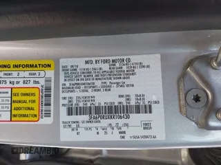 2019 Ford Fusion Titanium with VIN 3FA6P0RUXKR106430, listed as a IAAI auction lot 42329931 with 73,259 mi miles and . Bid and sale history available at DreamBid. Image 9.