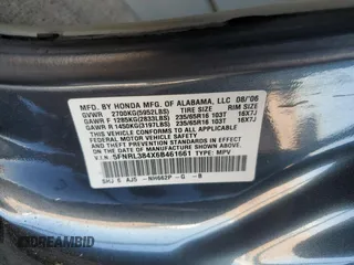 2006 Honda Odyssey EX with VIN 5FNRL384X6B461661, listed as a Copart auction lot 61051915 with 190,578 mi miles and Salvage title. Bid and sale history available at DreamBid. Image 13.