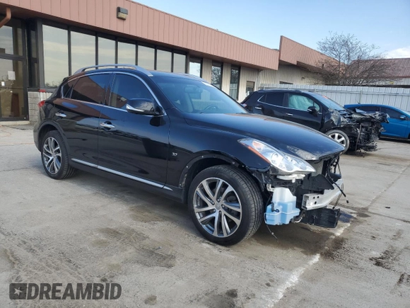 2017 Infiniti QX50 with VIN JN1BJ0RR2HM409325, listed as a Copart auction lot 53373705 with 91,013 mi miles and Salvage title. Bid and sale history available at DreamBid. Image 4.