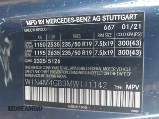 2021 Mercedes-Benz GLB 250 z VIN W1N4M4GB3MW111142, wystawiony jako IAAI lot #41277633 z przebiegiem 41 224 mil mil oraz . Historia ofert i sprzedaży dostępna na DreamBid. Obrazek 9.