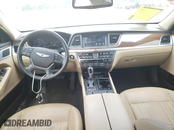 2015 Hyundai Genesis 3.8L with VIN KMHGN4JE4FU074665, listed as a Copart auction lot 57383014 with 120,469 mi miles and Salvage Title. Bid and sale history available at carsss.com. Image 8.