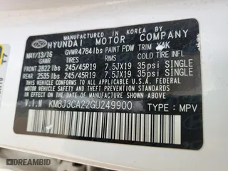 2016 Hyundai Tucson Limited with VIN KM8J3CA22GU249900, listed as a Copart auction lot 47204795 with 122,935 mi miles and Clean Title. Bid and sale history available at carsss.com. Image 13.