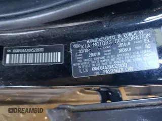 2010 Kia Forte EX with VIN KNAFU4A2XA5218311, listed as a Copart auction lot 85019254 with 0 mi miles and Salvage Title. Bid and sale history available at carsss.com. Image 12.