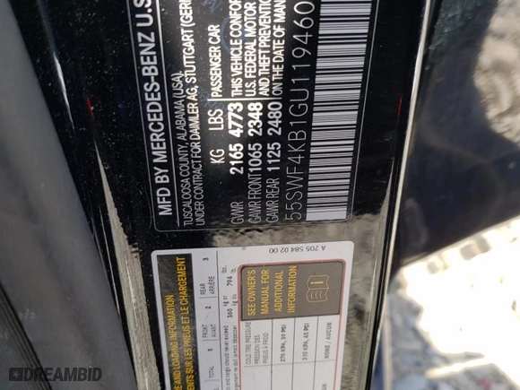 2016 Mercedes-Benz C-Class C 300 Luxury with VIN 55SWF4KB1GU119460, listed as a Copart auction lot 52034473 with 41,077 mi miles and Salvage Title. Bid and sale history available at carsss.com. Image 12.