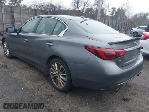 2018 Infiniti Q50 3.0t Luxe with VIN JN1EV7AR5JM434747, listed as a IAAI auction lot 41924244 with 114,634 mi miles. Bid and sale history available at carsss.com. Image 3.