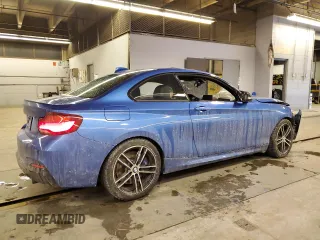2021 BMW 2 Series M240i xDrive with VIN WBA2J7C07M7J59957, listed as a Copart auction lot 45558215 with 22,522 mi miles and Salvage Title. Bid and sale history available at carsss.com. Image 3.