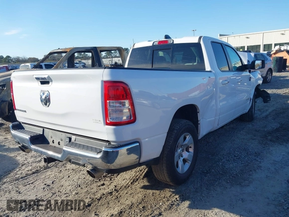 2020 Ram 1500 Big Horn with VIN 1C6RREBT8LN277897, listed as a IAAI auction lot 41351006 with 50,155 mi miles. Bid and sale history available at carsss.com. Image 4.