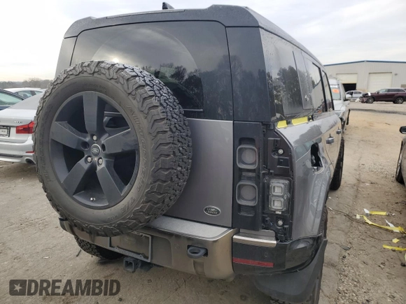 2020 Land Rover Defender X with VIN SALEXEEU0L2021510, listed as a Copart auction lot 41806055 with 58,647 mi miles and Salvage title. Bid and sale history available at DreamBid. Image 6.